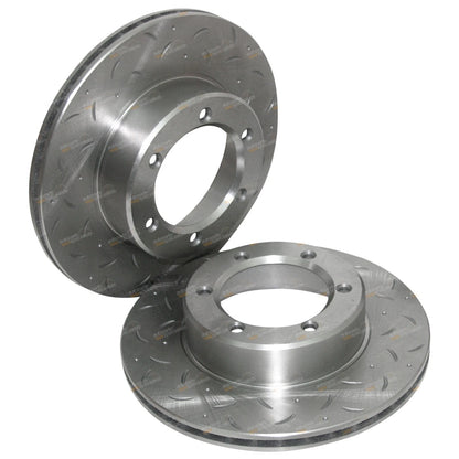 2 x Front Slotted Disc Brake Rotors for Hilux VZN167 VZN172 4x4