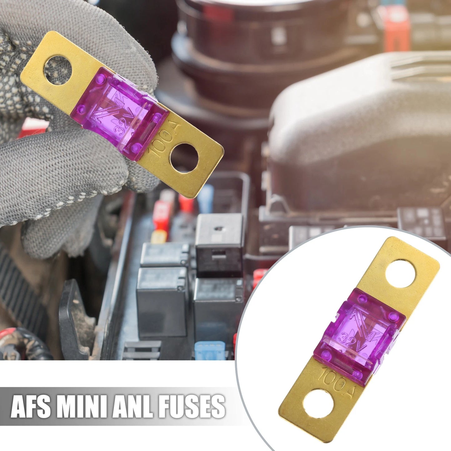 Fuse 4pcs 100AMP 32V Bolt-on for AMI Automotive Marine Audio Video System