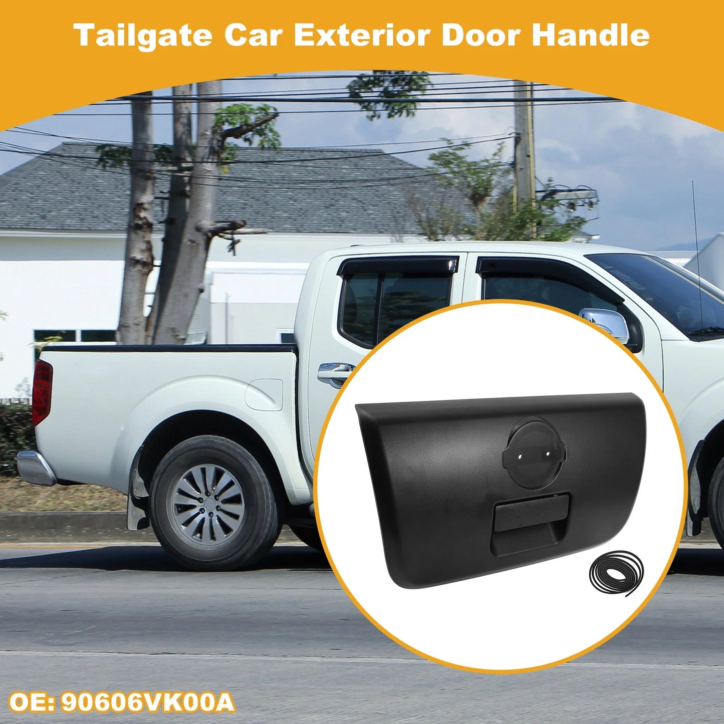 Black ABS Rear Exterior Door Handle for Nissan Frontier (2005-2023)