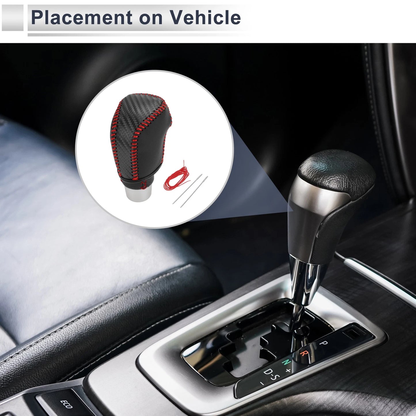 Black Carbon Fiber Gear Shift Knob Cover for Toyota Camry (2019-2022)