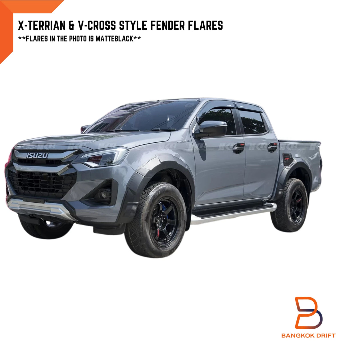 Unpainted X-Terrian Style Fender Flares for Isuzu D-Max Crew Cab Ute (2024-2025)