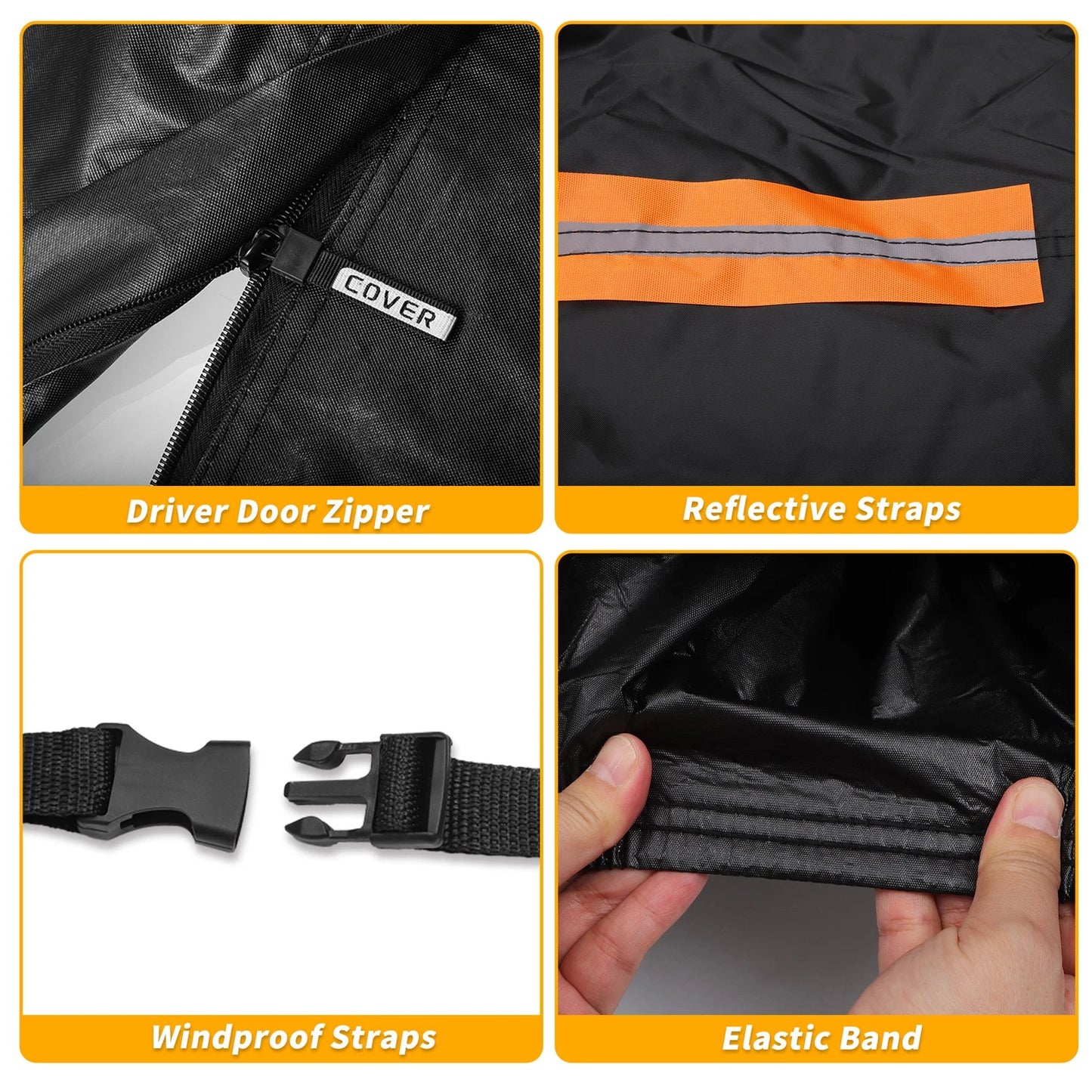 Waterproof All Weather Car Cover with Reflective Strap for Ford Fiesta Sedan