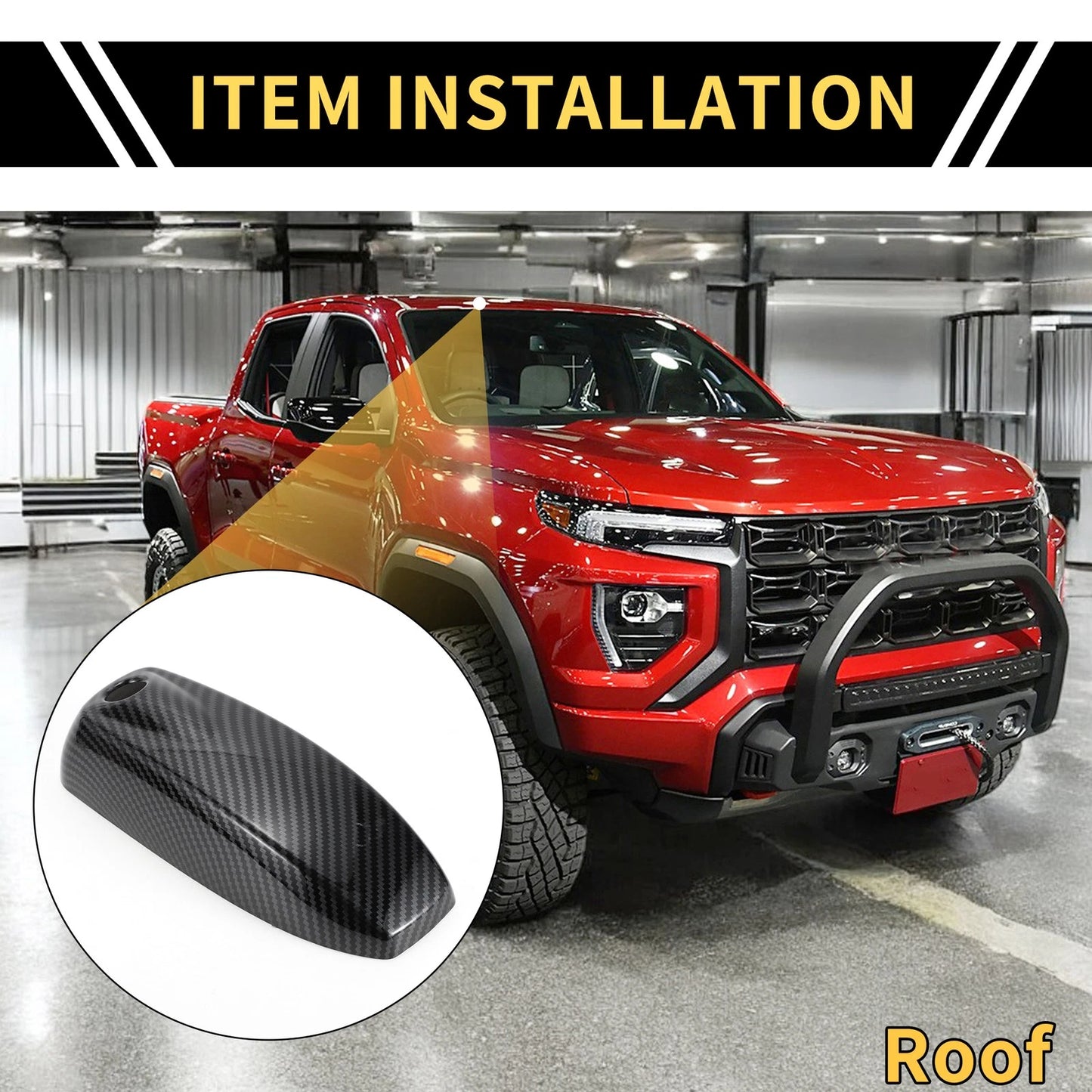 Roof Antenna Cover for Chevy Colorado (2023-2024) Carbon Fiber Pattern