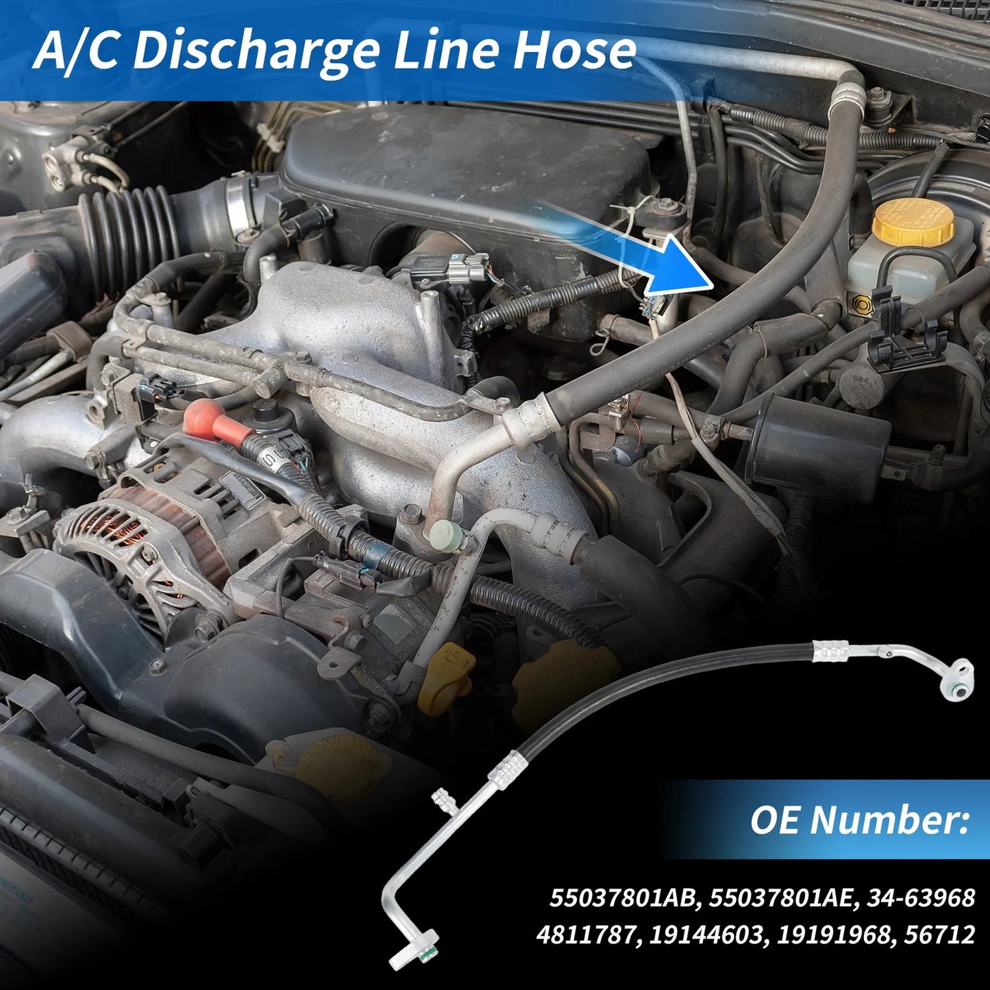 A/C Discharge Line Hose for Jeep Liberty 2002-2005 V6 3.7L  No.55037801AB