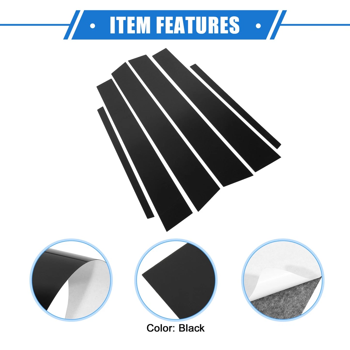 6 x Pillar Post Window Trim Covers for Honda Accord Sedan (2008-2012)