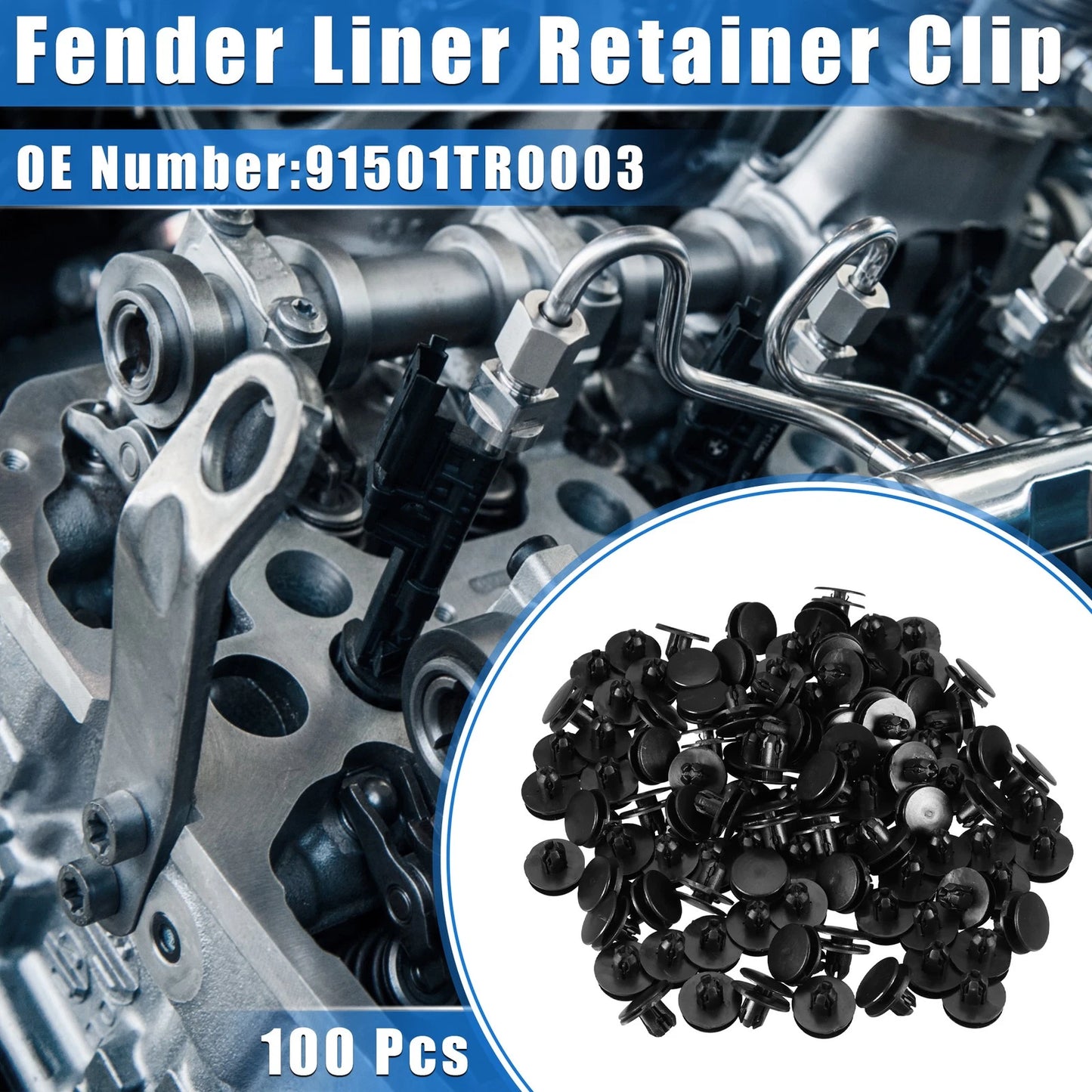 100Pcs Fender Liner Retainer Clips for Honda