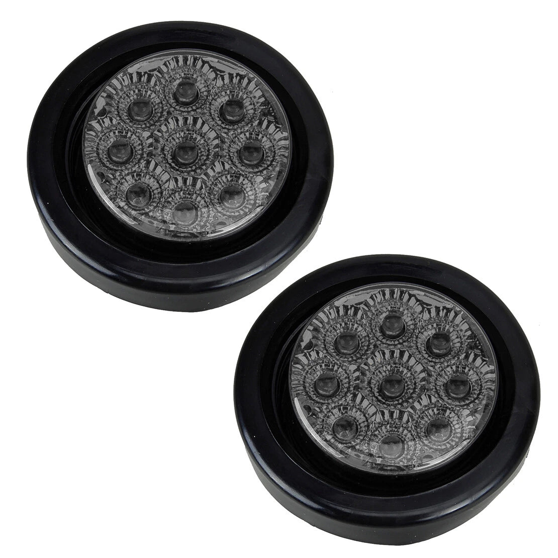 2" Round Red LED Side Marker Lights for Truck Trailer Van