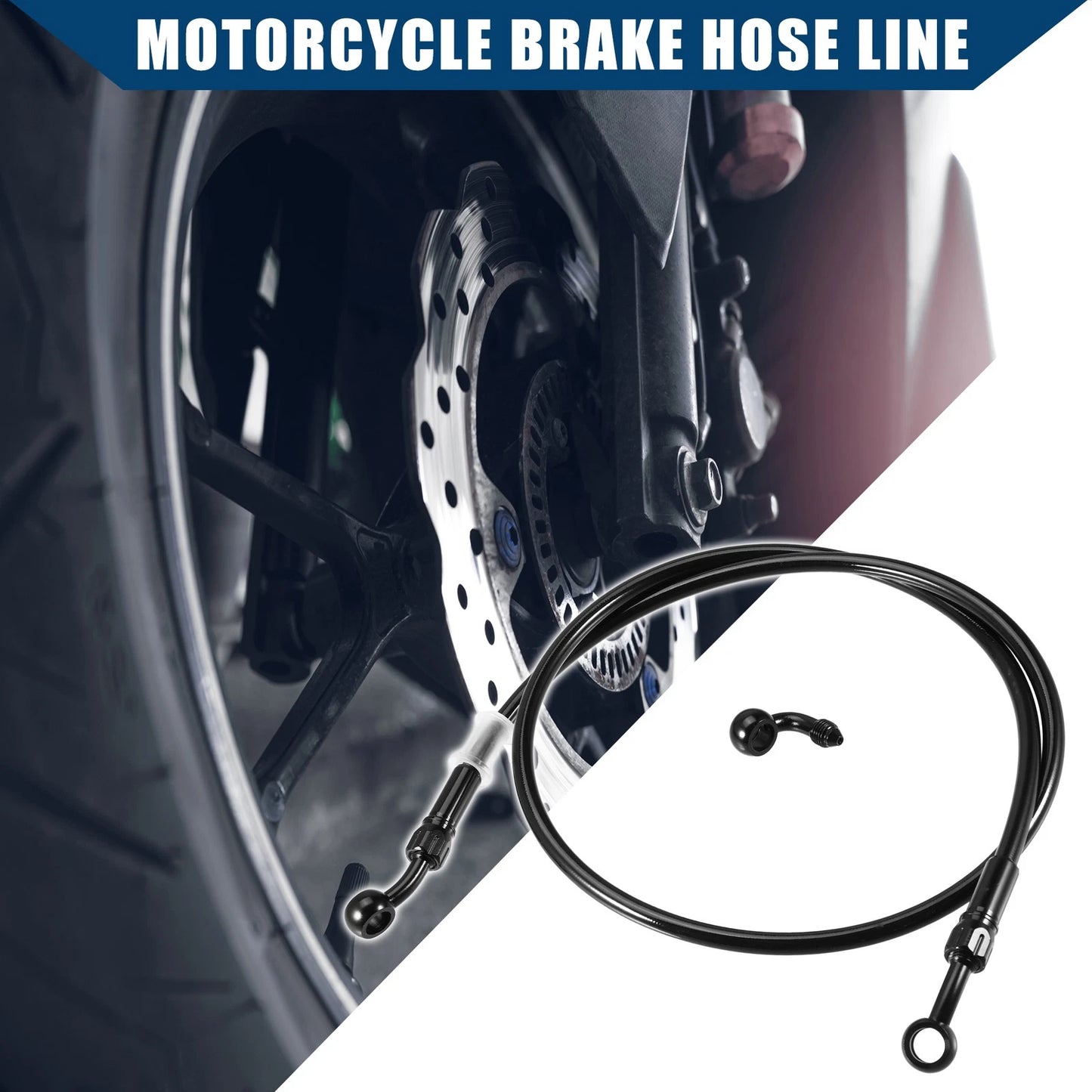 100cm Length Motorcycle Hydraulic Brake Line Oil Hose Fitting with Banjo