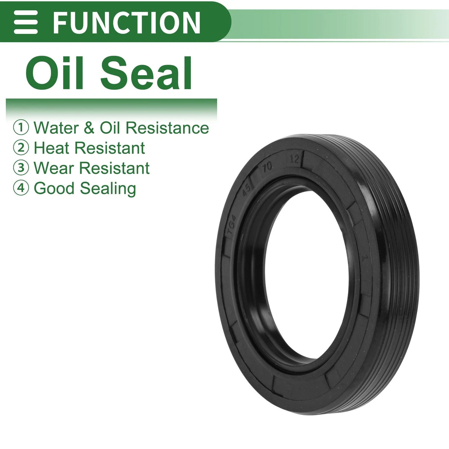 Oil Seal Rotary Shaft Seal NBR Rubber 45x70x12mm High Pressure Black