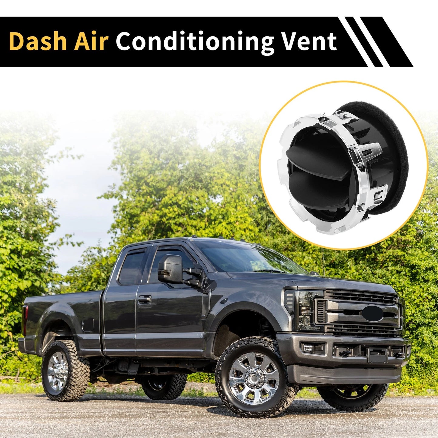 AC Heater Air Vent for Ford F-250 F-350 F-450 2011-2016 2 x Chrome Outlet