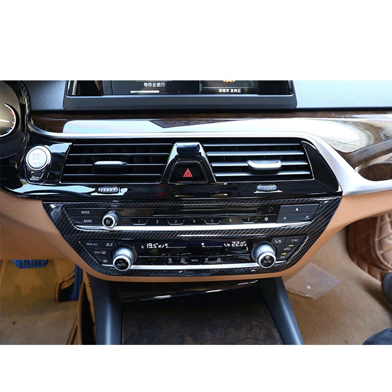 Carbon Fiber Style Center AC Buttons Panel Trim fit For BMW 5 Series G30 2018+