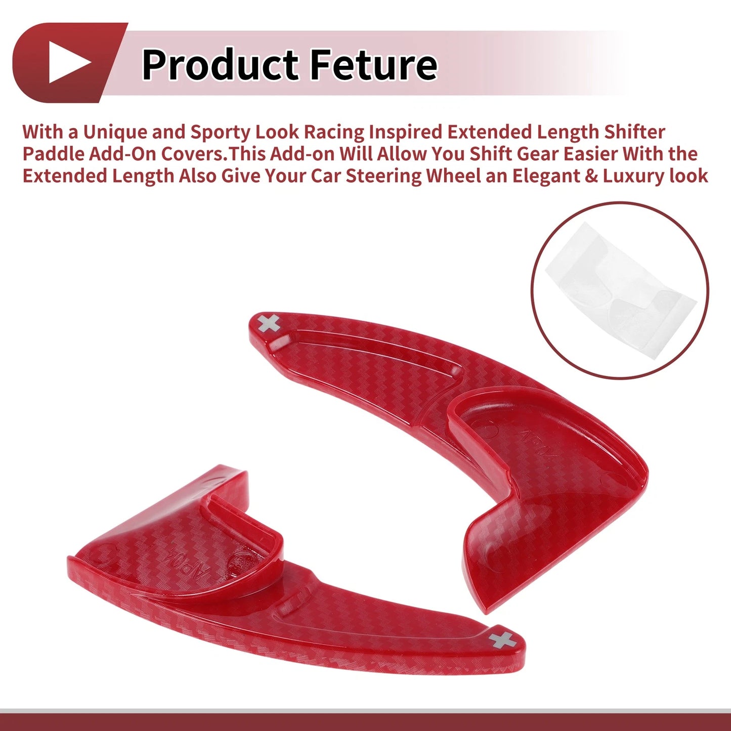 Red Plastic Steering Wheel Paddles for Jeep Grand Cherokee (2014-2020)