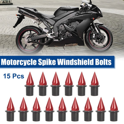 Bolts M5 Screws Nuts Red - Pack of 15 for Motorcycle Fairing/Windshield