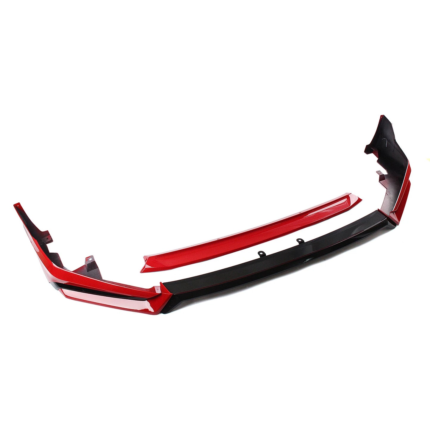 Front Spoiler Lip 4 x for Honda Civic (2022-2024) Black Red