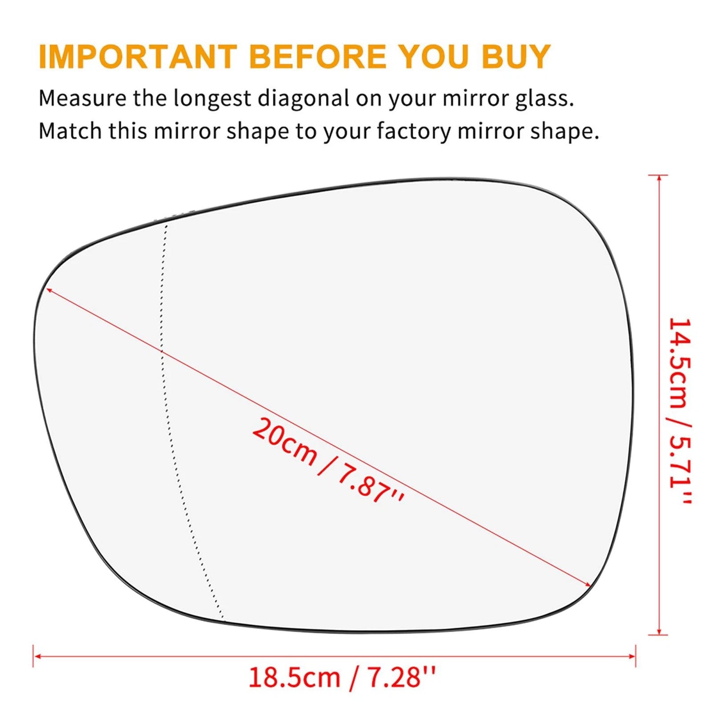 Heated Left Driver Side Mirror Glass with Backing Plate for BMW X3 (2011-2014)