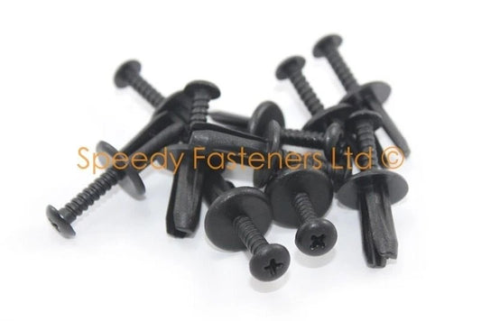 10x Black Wheel Arch Screws / m8 8mm x 19mm for Lotus Elise VX220 (2000–2004)
