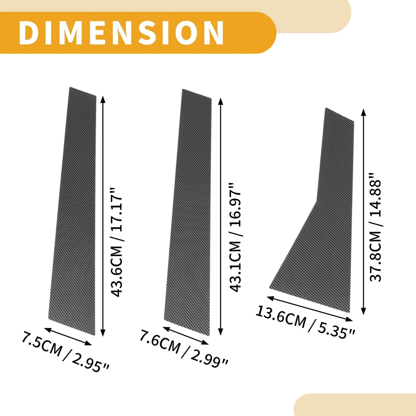 6 Pcs Door Pillar Trim for Honda CR-V (2011-2016) Carbon Fiber Black