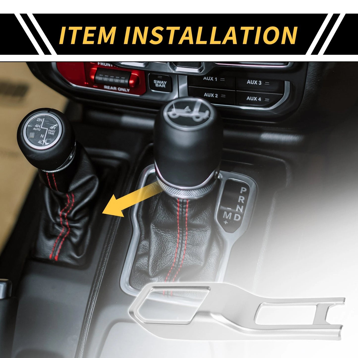 4WD Gear Shift Panel Cover Trim for Jeep Wrangler JL JLU (2018-2024)