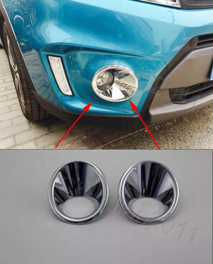 Chrome Front Fog Light Lamp Cover Trim for Suzuki VITARA (2018-2023) 2 x pcs