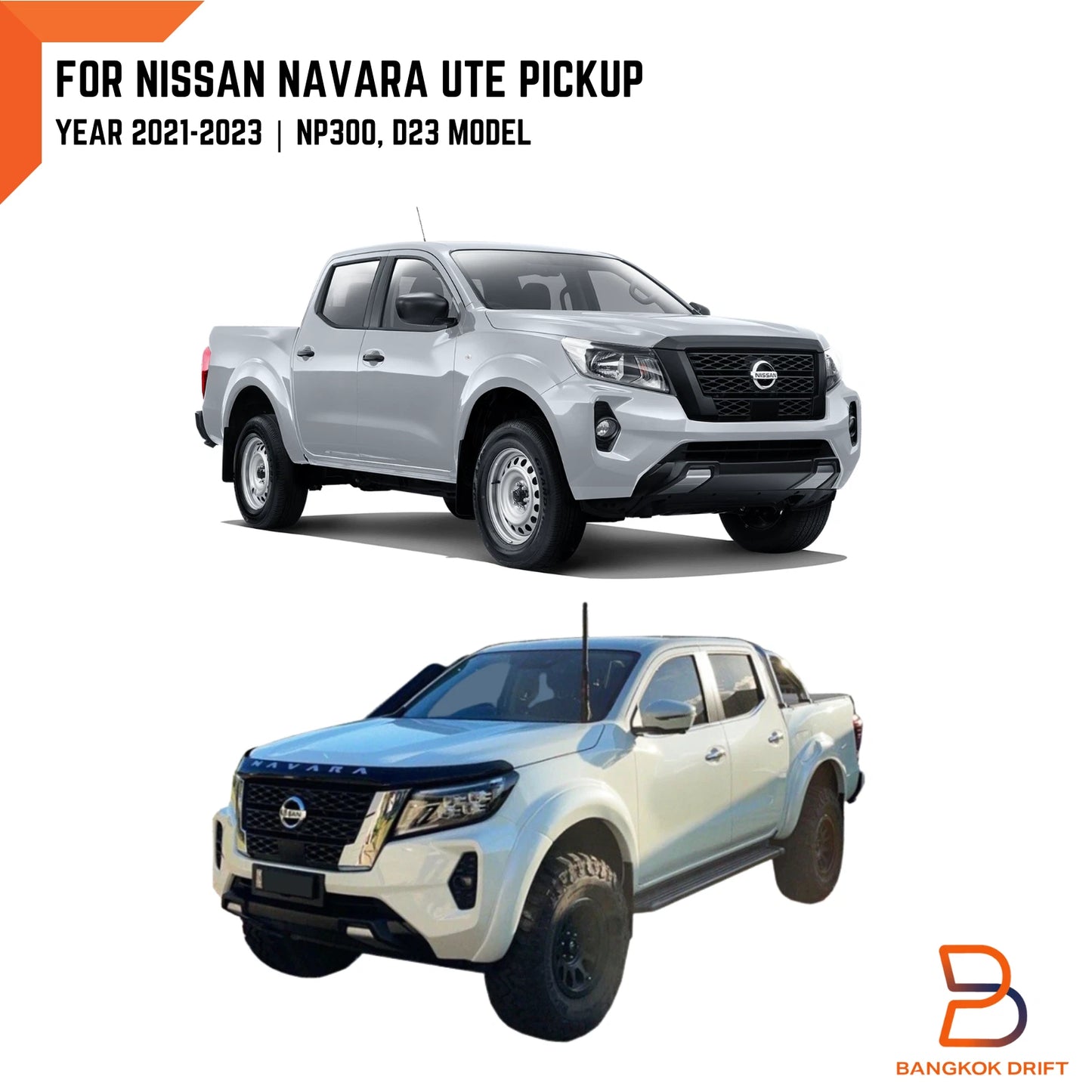 Matte Black Fender Flares for Nissan Navara D23 (2021-2023)