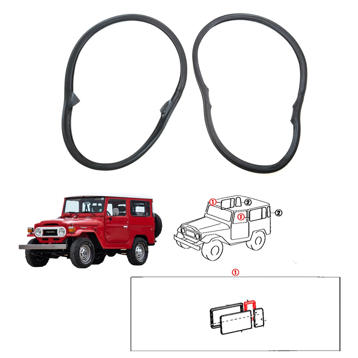Side Window Weatherstrip for Toyota Land Cruiser BJ40 BJ41 BJ45 1974-1984