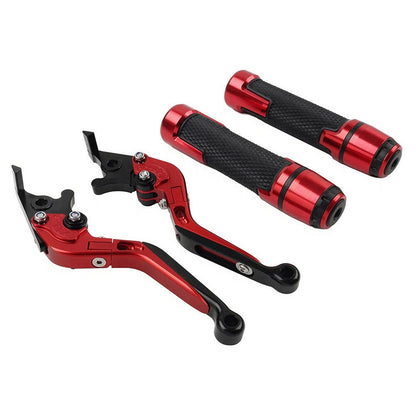 Red Extendable Brake Clutch Lever Grip Set for Suzuki GSXR600 GSXR1000
