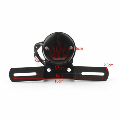 Black License Plate with Tail Light for Chopper Cafe Racer Bobber
