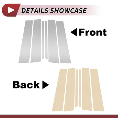 6 Pcs Door Pillar Window Trim for Ford Explorer (2011-2019) Silver Tone