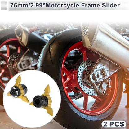 Slider Frame / 2 x 0.59in / Aluminum Alloy Gold Tone for Motorcycle
