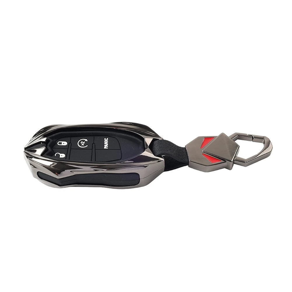 Smart Key Fob Shell Cover Black for Dodge Durango, Jeep Cherokee (2011-2023)