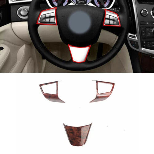 Wood Grain Steering Wheel Button Frame Cover Trim for Cadillac SRX (2010–2012)