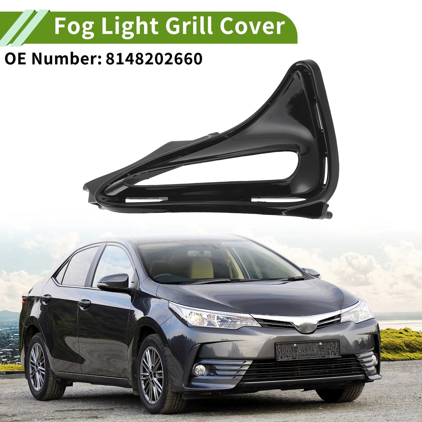 Front Left Fog Light Grill for Toyota Corolla (2017-2018)