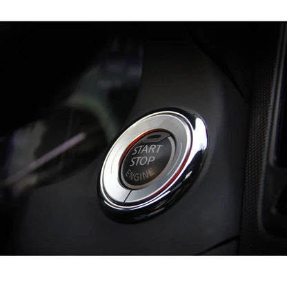 Silver Engine Start Cover Push Buttons Ring Trim Fit For Infiniti Q50 Q60 14-18