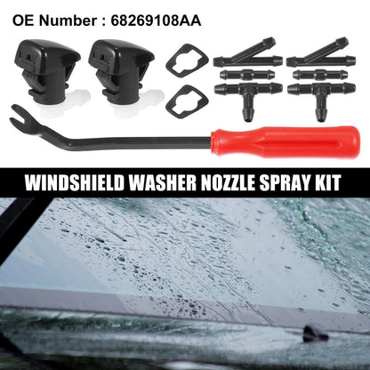 11 x Front Windshield Washer Nozzle Kit for Dodge Durango (2011-2019)