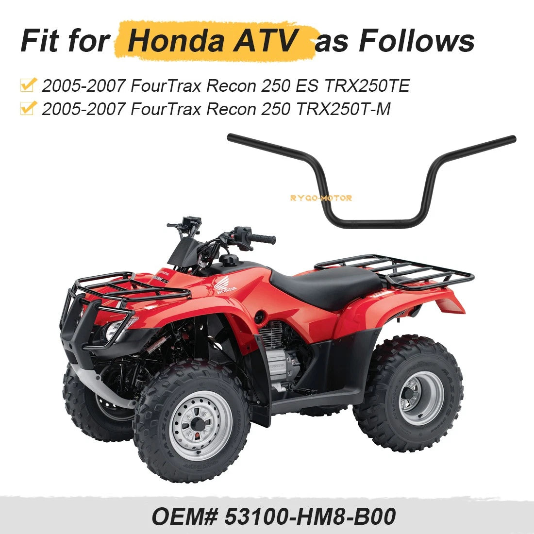 Heavy Duty Handlebar for Honda Recon 250 TRX250TM TRX250TE (2005-07)