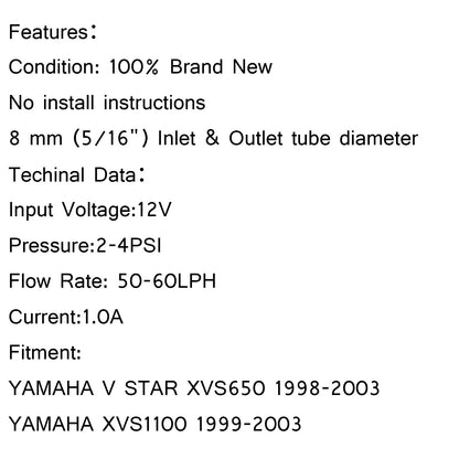 8mm Fuel Pump for Yamaha V Star XVS650 (1998-2003) & XVS1100 (1999-2003)