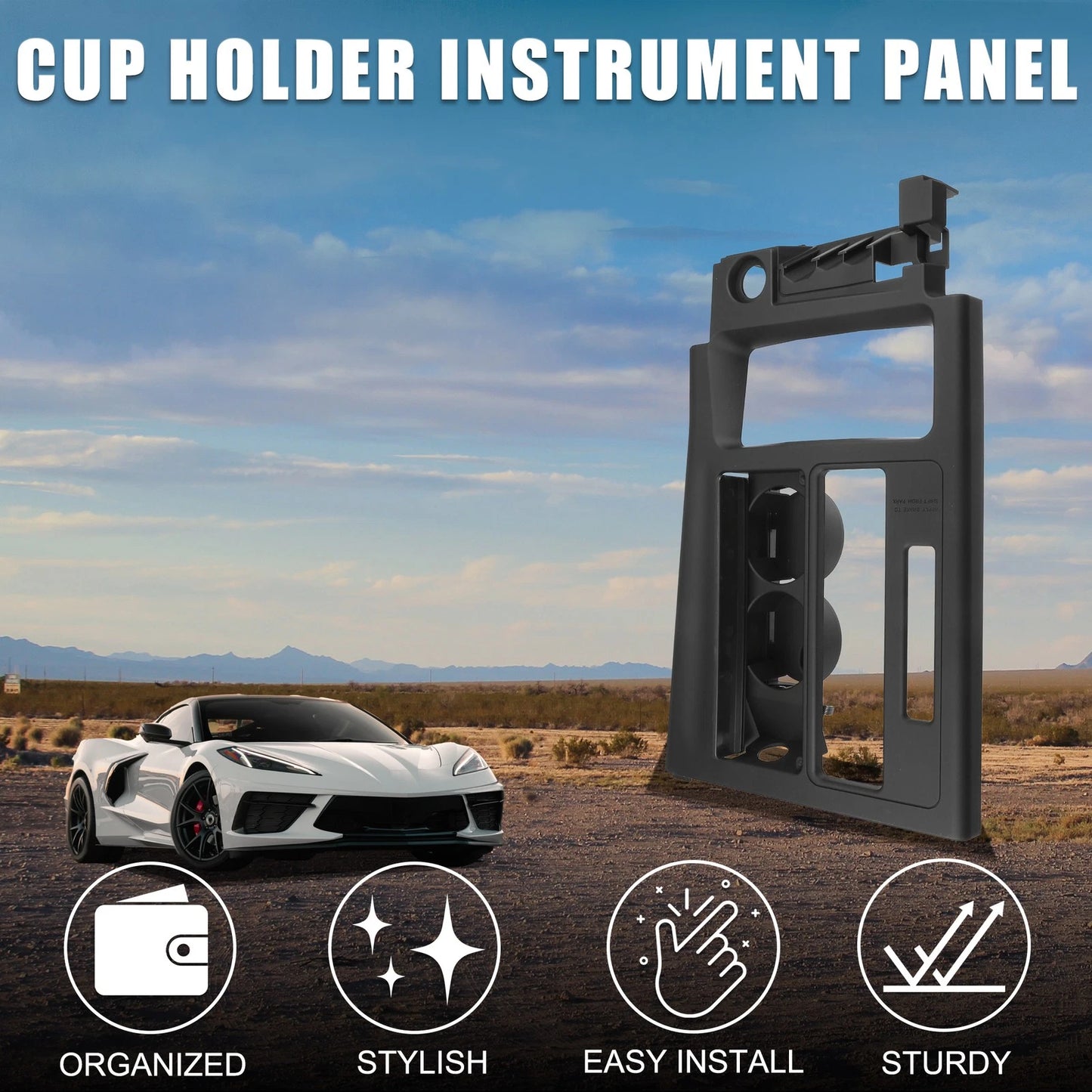 Cup Holder for Chevrolet Corvette Drink Holder Black