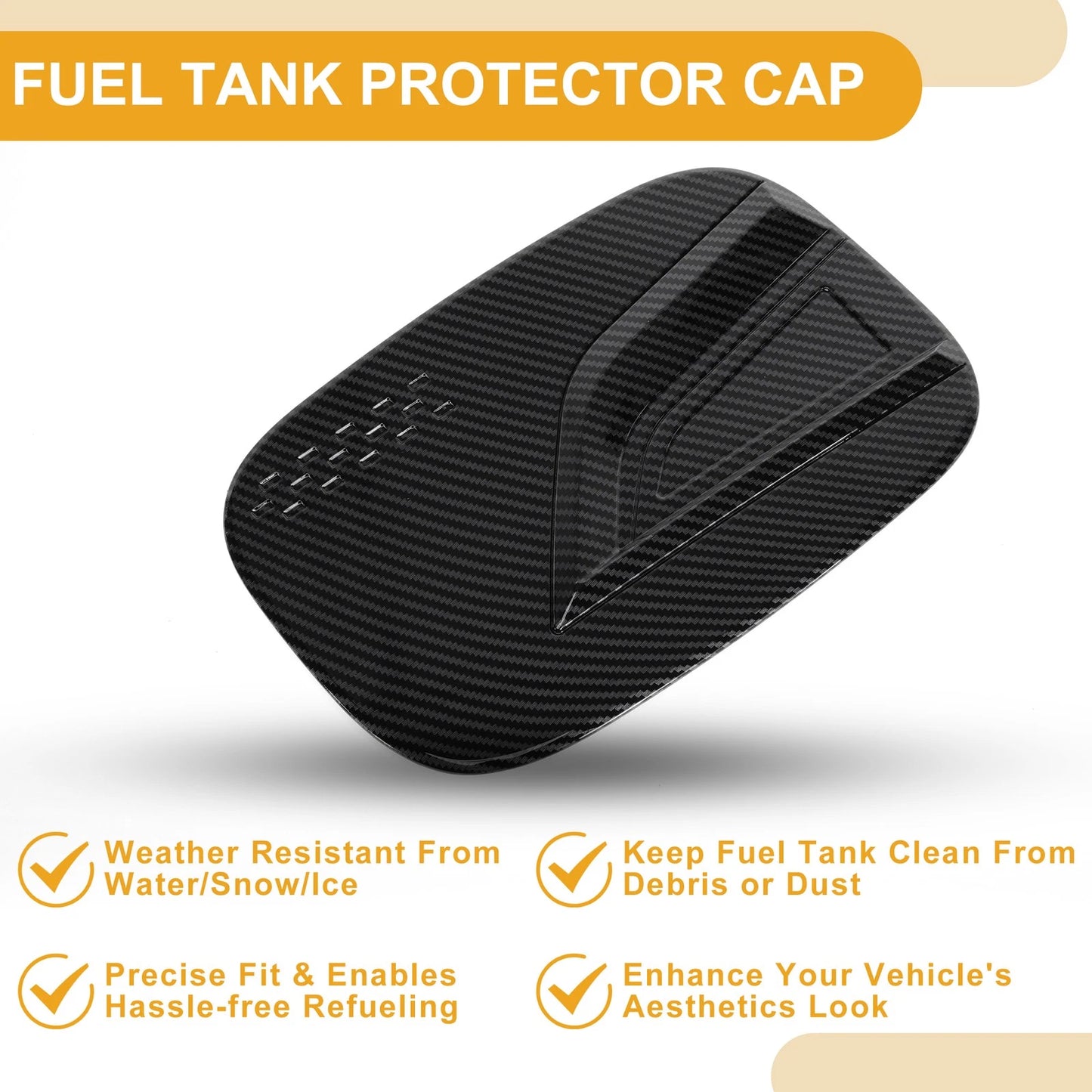 Fuel Tank Door Cap for Kia Sorento (2021-2024) Carbon Fiber Black