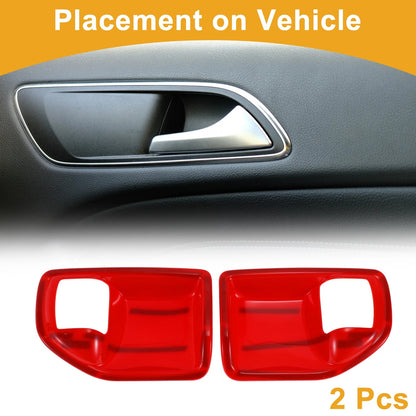Interior Door Handle Bowl Cover Trim for Jeep Wrangler JK 2011-2017 Red 2 x