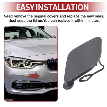 Car Bumper Tow Hook Cover for BMW 320i (2016-2018) - Grey 1 x Cover