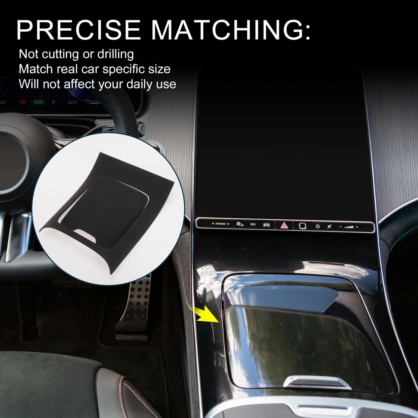 Center Console Panel Sticker for Mercedes-Benz EQE350 (2022-2024) Matte Black