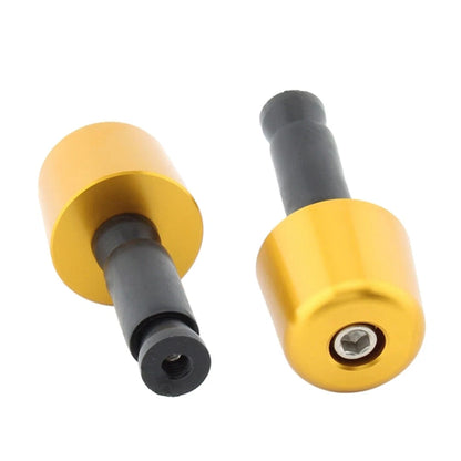 Gold 1in Handlebar Hand Grips & End Caps for Universal Motorcycle