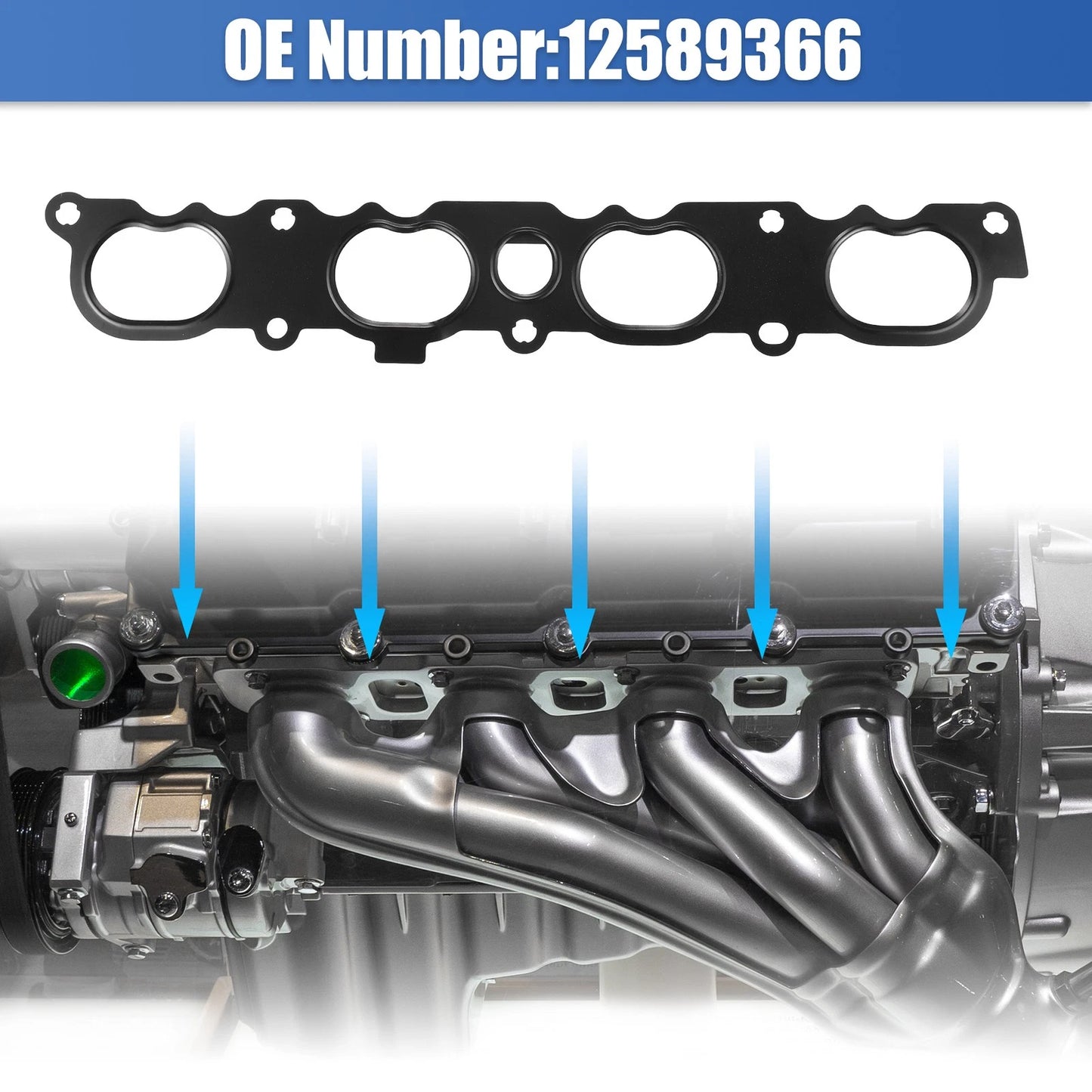 Exhaust Manifold Gasket & Engine Intake Seal Black for Buick Regal