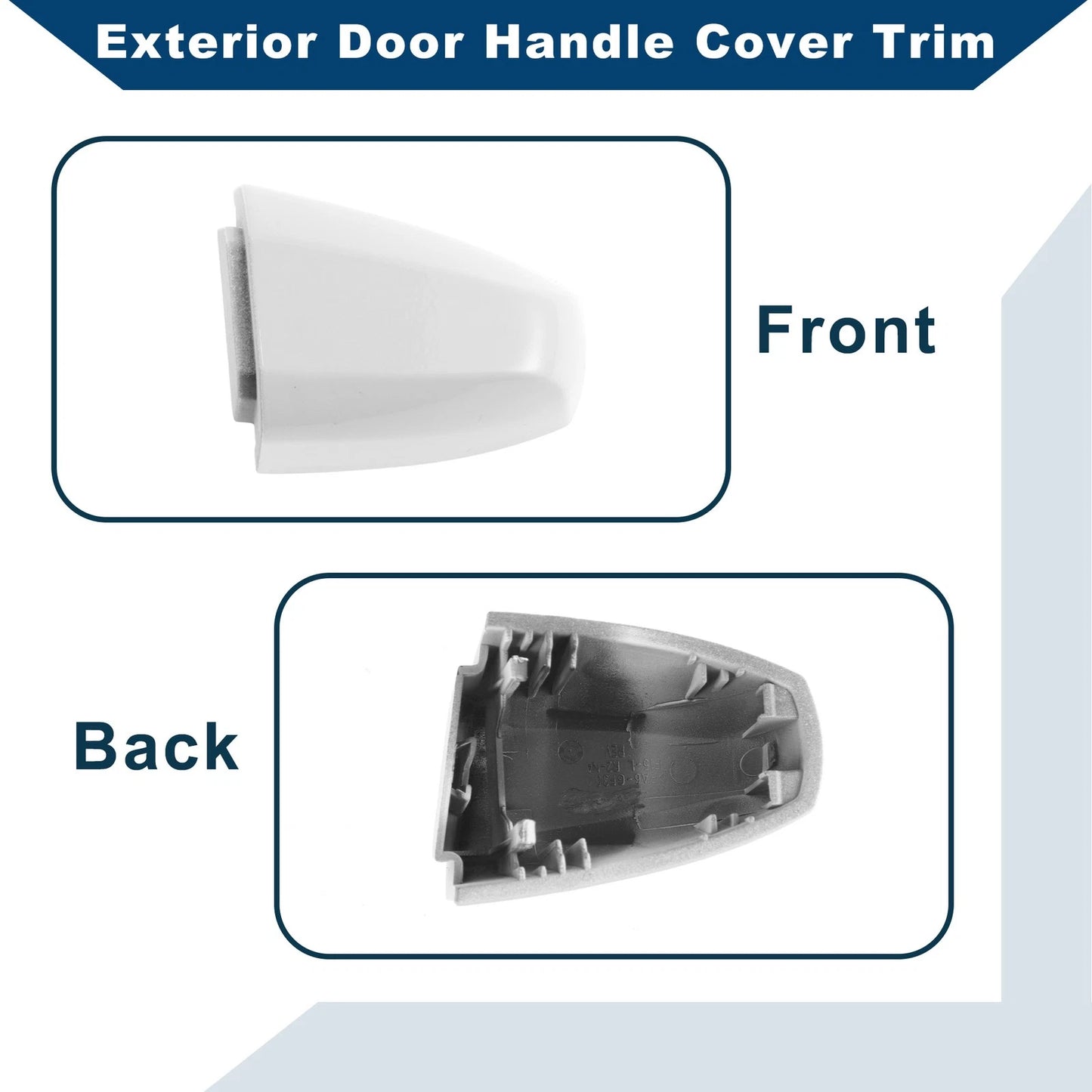 Exterior Door Handle Cover Trim for BMW X1 X2 X5 X6 2014-2019 (2 x White ABS)