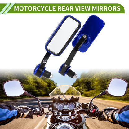 1 Set / Rear View Mirrors Square Shape Black Blue Aluminum Plastic / for M8 Motorcycle