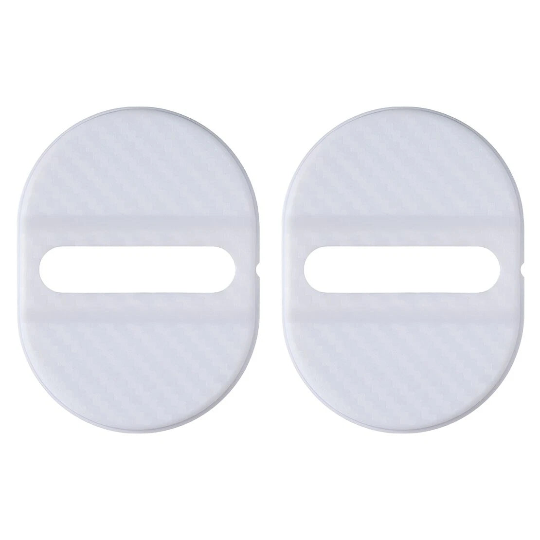 White Carbon Fiber Style Car Lock Cover Trim for Universal Vehicles
