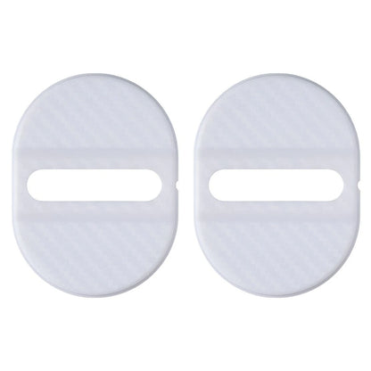 White Carbon Fiber Style Car Lock Cover Trim for Universal Vehicles
