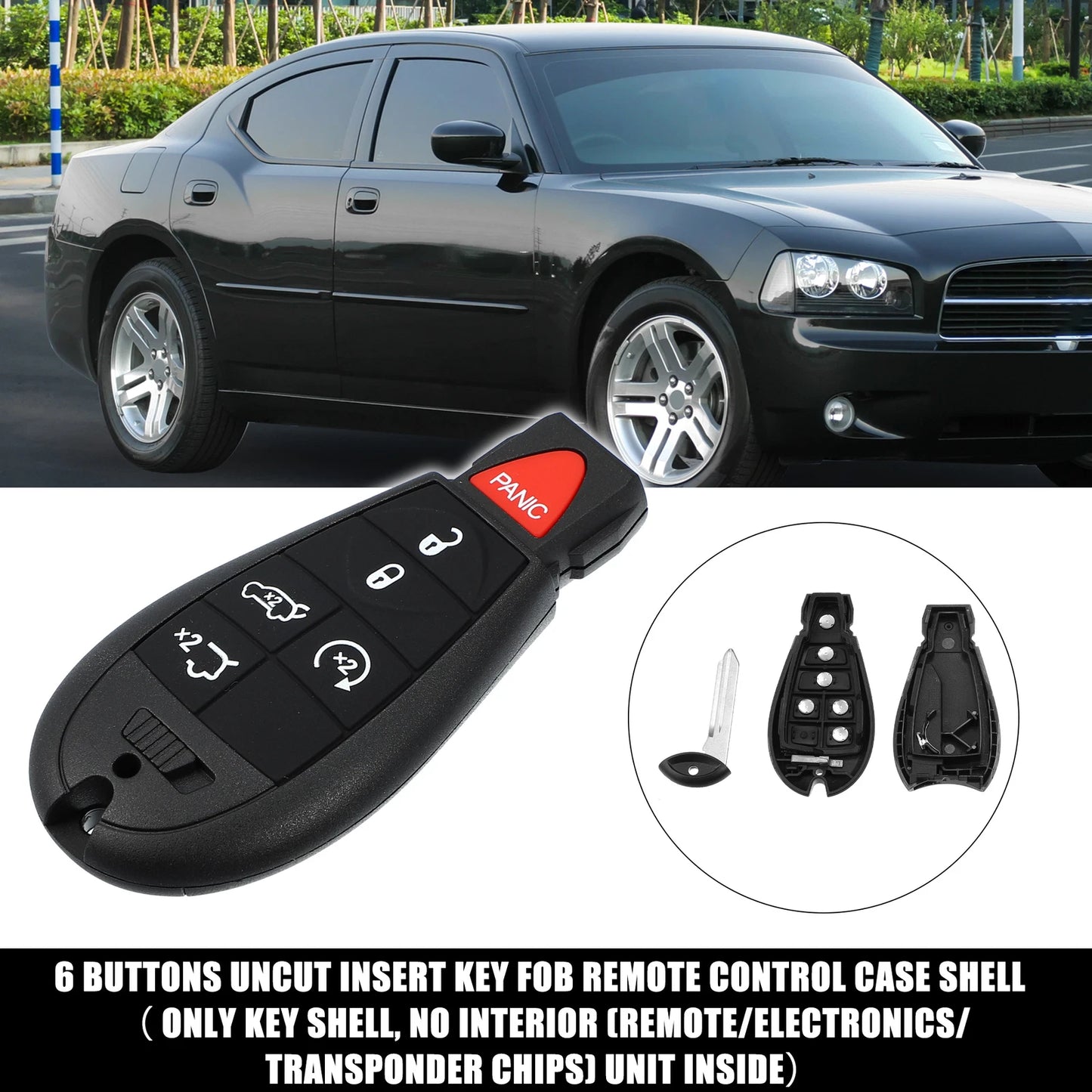 Button Keyless Entry Remote Shell Cover for Dodge Blade No Chip