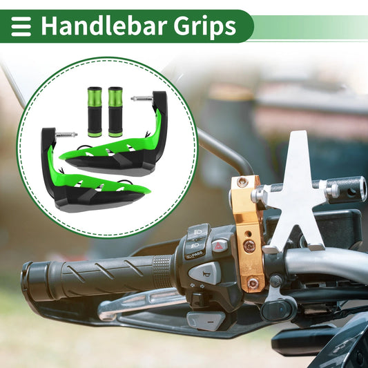 Hand Grips Cover Kit for Motorcycle Handlebar Rubber Diamond Pattern Green