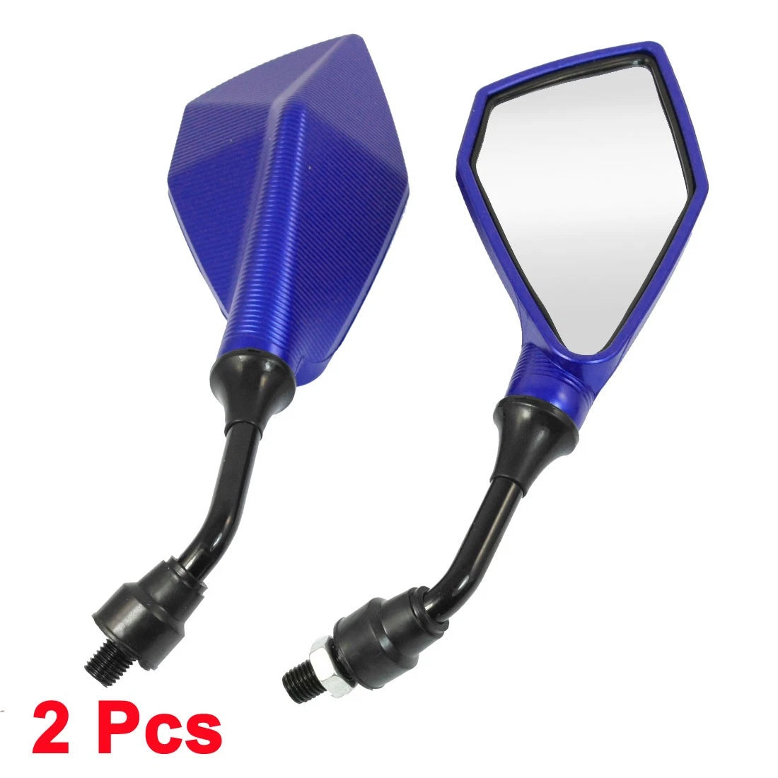 2Pcs / 10mm Screw Dia / Blue Black 360 Degree Blind Spot Mirror